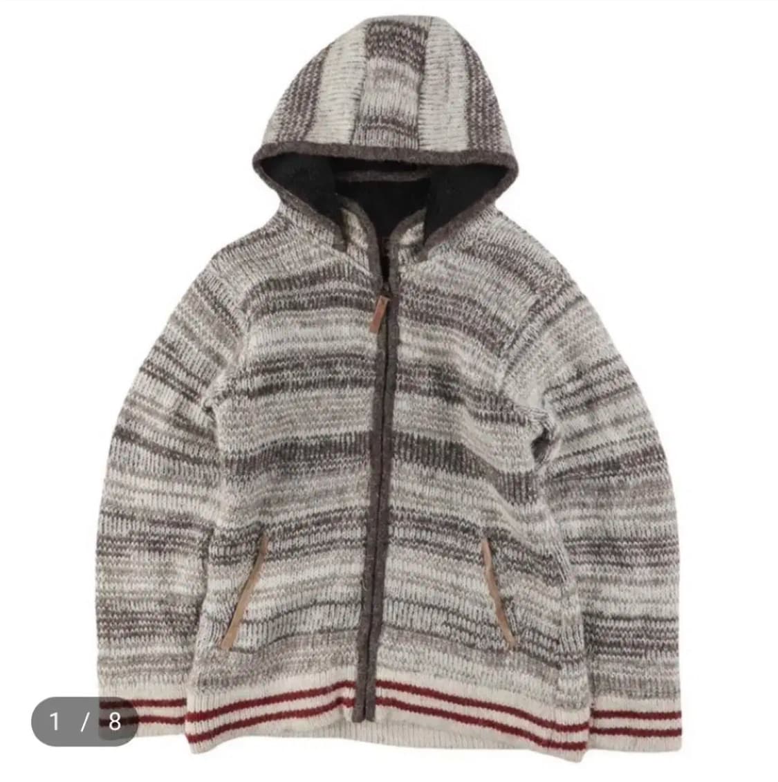 빈티지 울100 니트 후드집업 상품이미지1