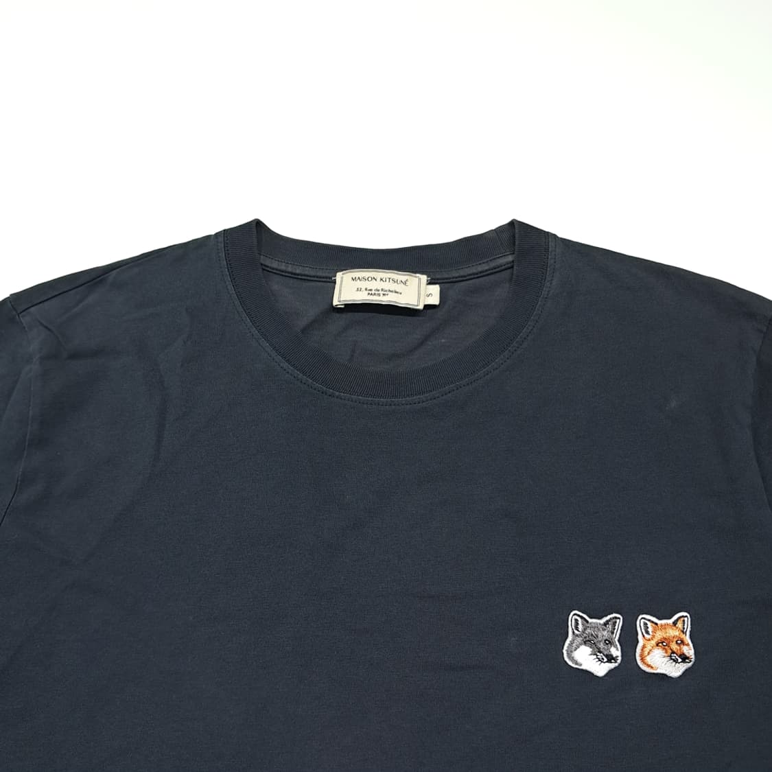 CK104 S 메종키츠네 더블폭스헤드 블랙 티셔츠 반팔 상품이미지2