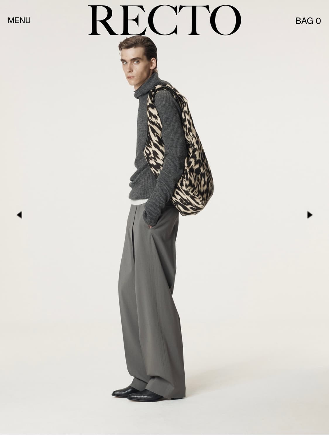 S 렉토 25FW 턱 디테일 울 팬츠 슬랙스 (미드나잇 그레이) 상품이미지2