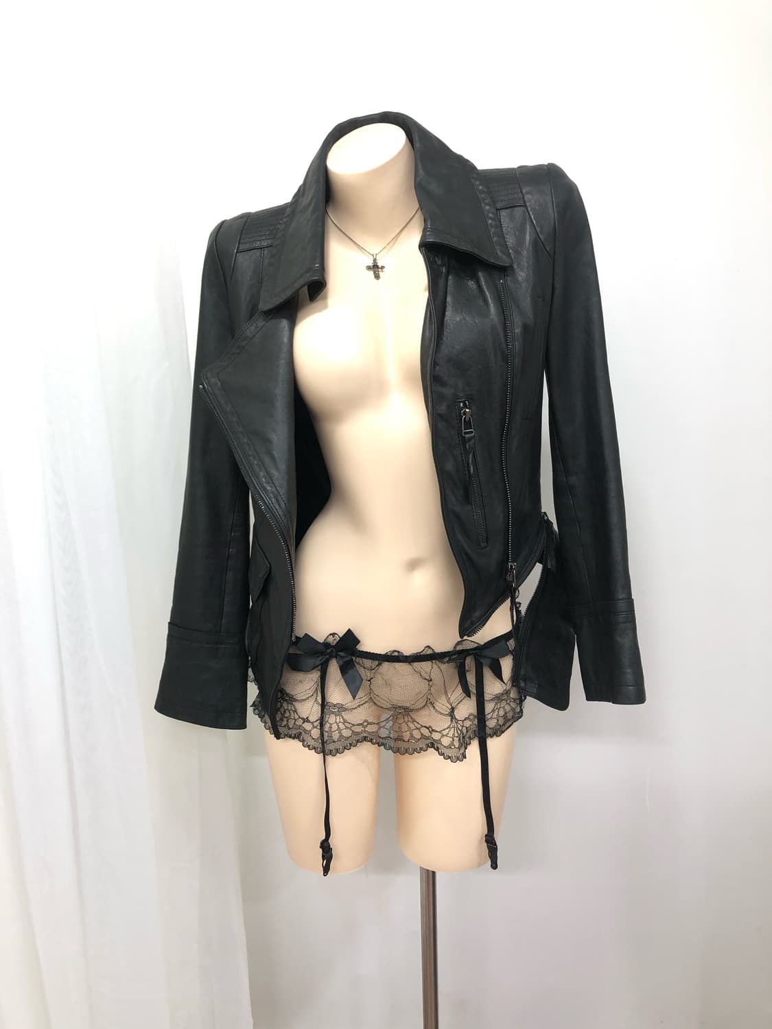 side zipper lambskin leather jacket 상품이미지2