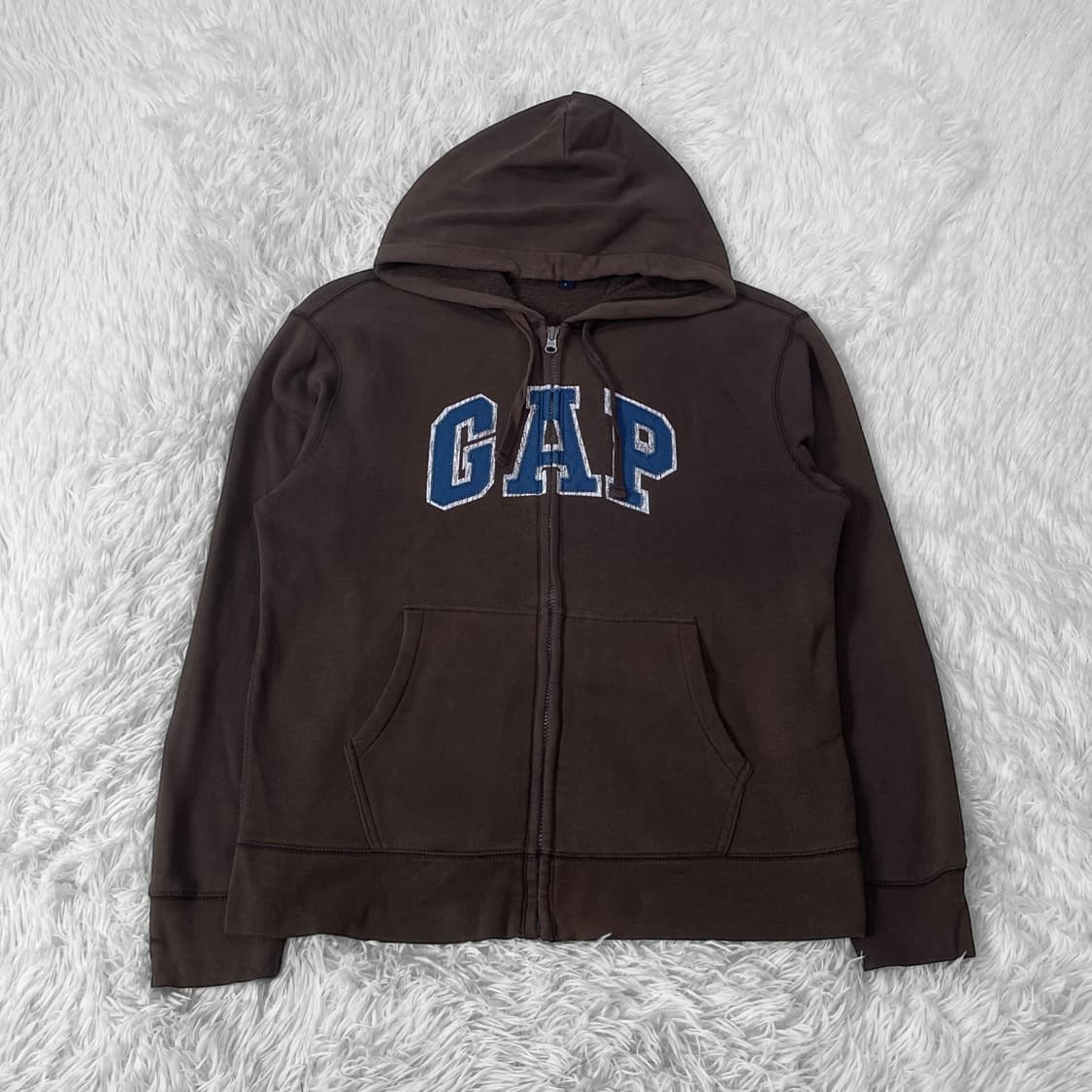 갭 Gap 스펠 로고 후드집업 브라운 상품이미지2