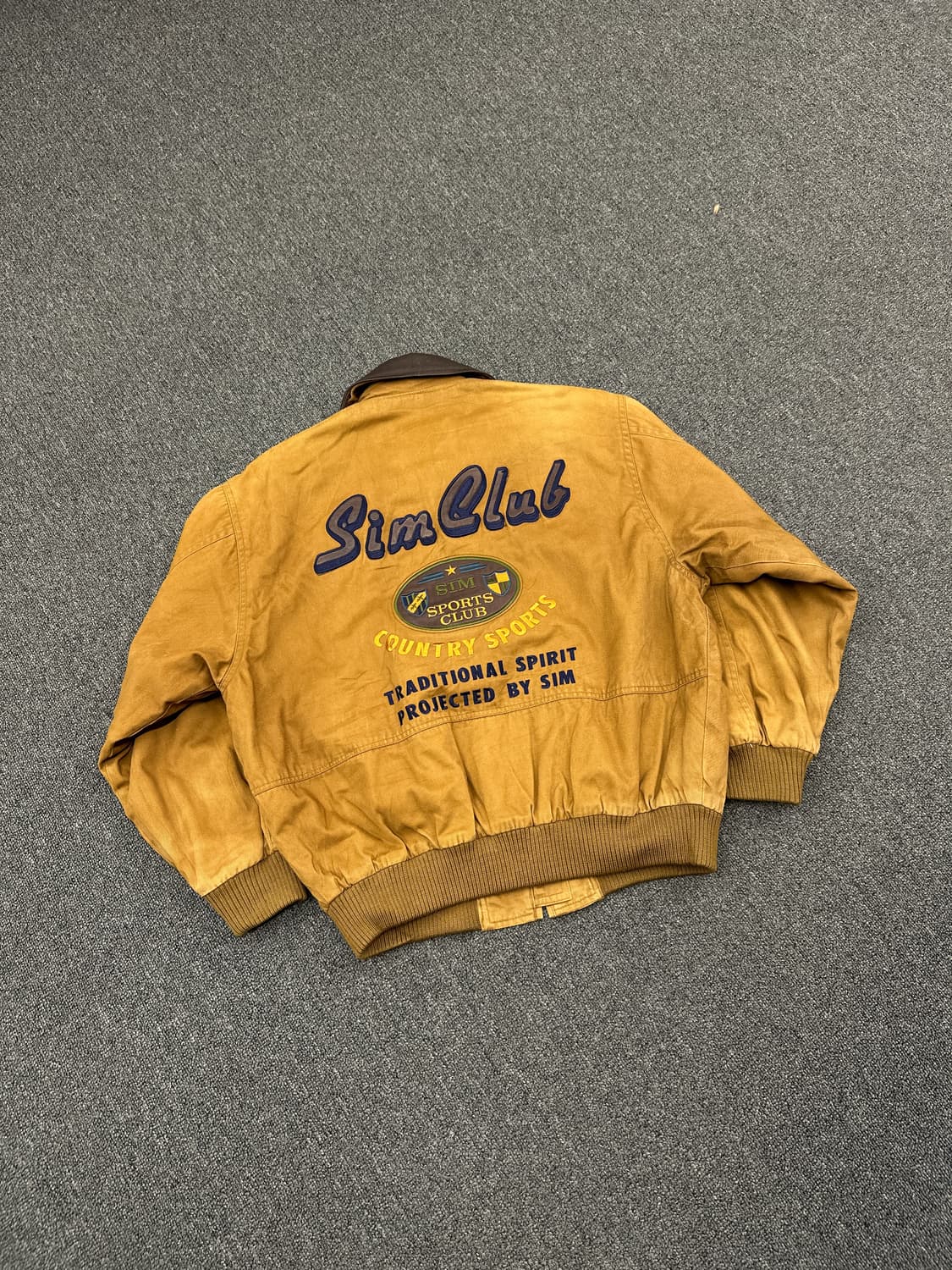 재패니즈 빈티지 SIM COUNTRY 레더 넥 초어자켓 집업 상품이미지1