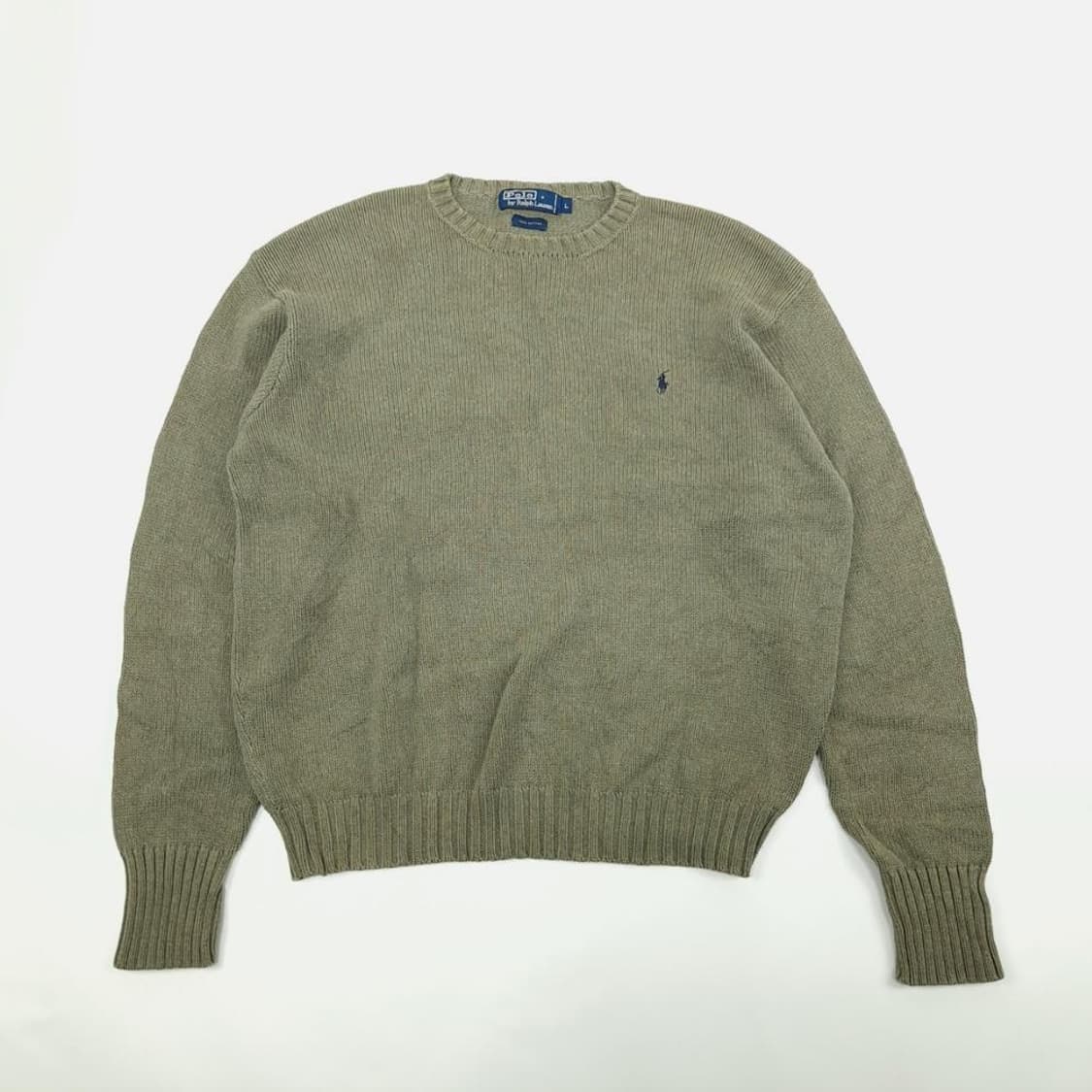 (CS796)L 폴로 올리브그린 라운드 니트 스웨터knit 상품이미지3