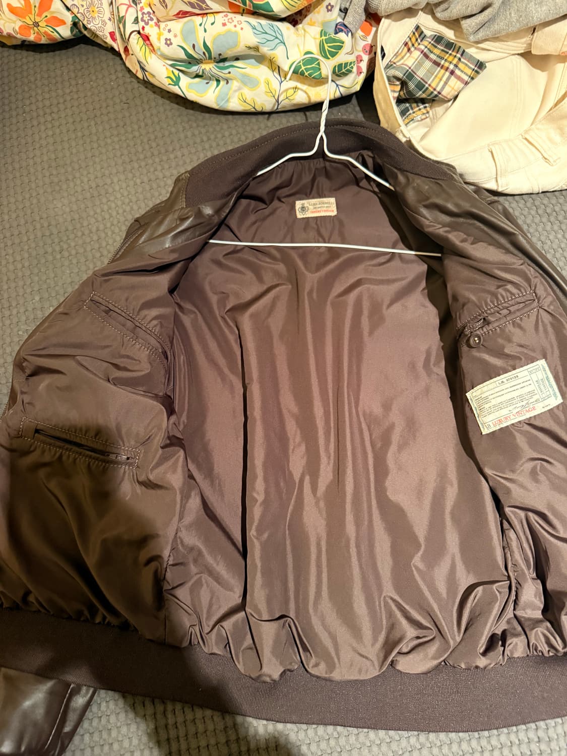 루이지 보렐리 브라운 레더 자켓(eu48, m) 상품이미지4