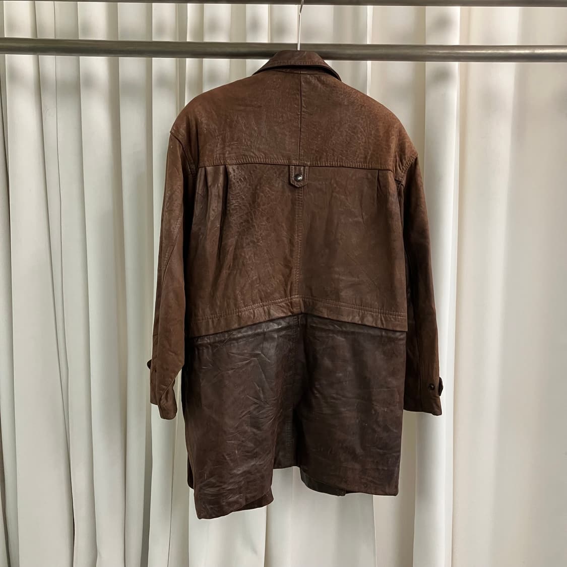 VTG 빈티지 브라운 양가죽 하프 코트 M 상품이미지2