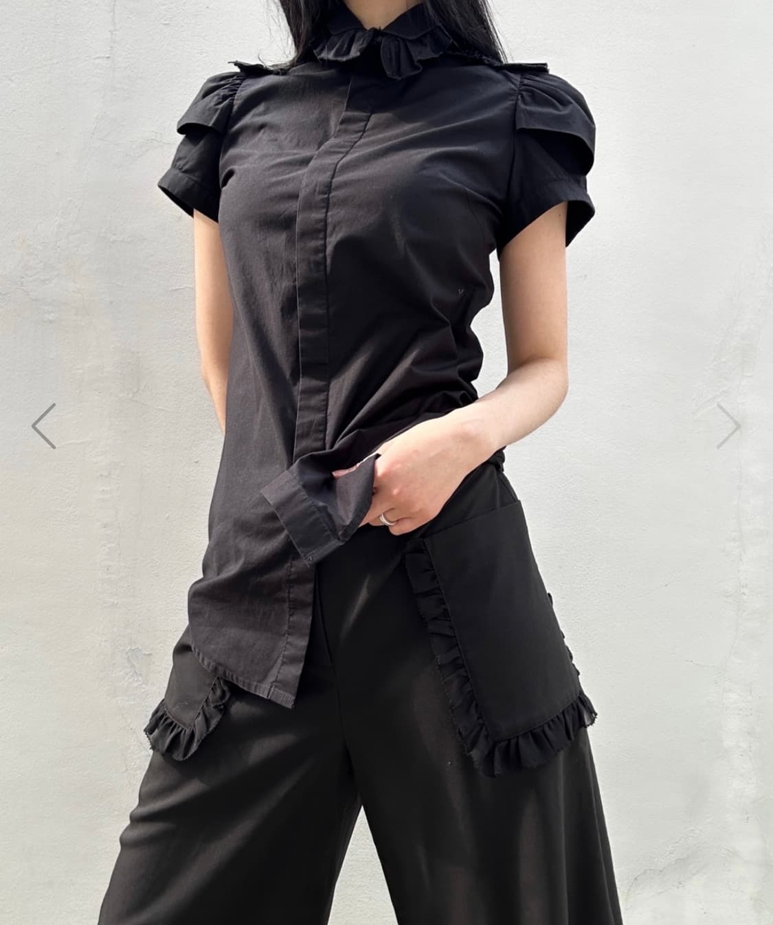 DSQUARED2 frill puff half blouse / black 상품이미지2
