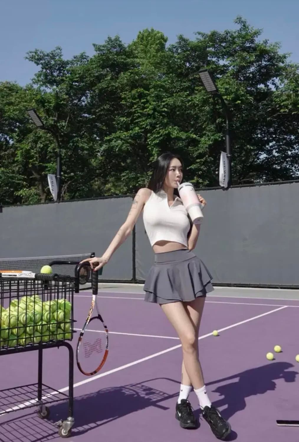 페일제이드 에슬레틱 스커트팬츠 차콜 S 상품이미지4