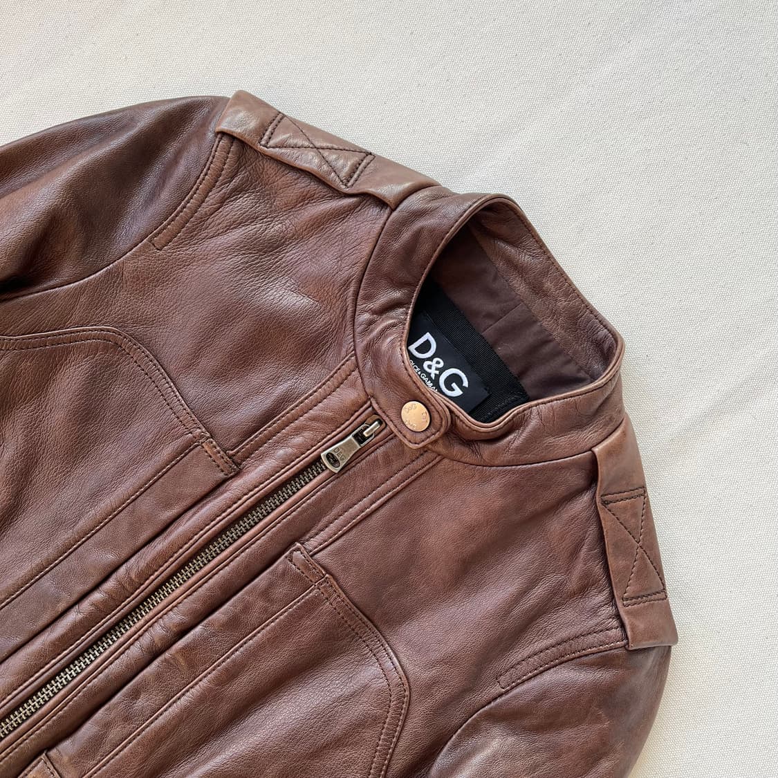 돌체앤가바나 브라운 레더 자켓 상품이미지2