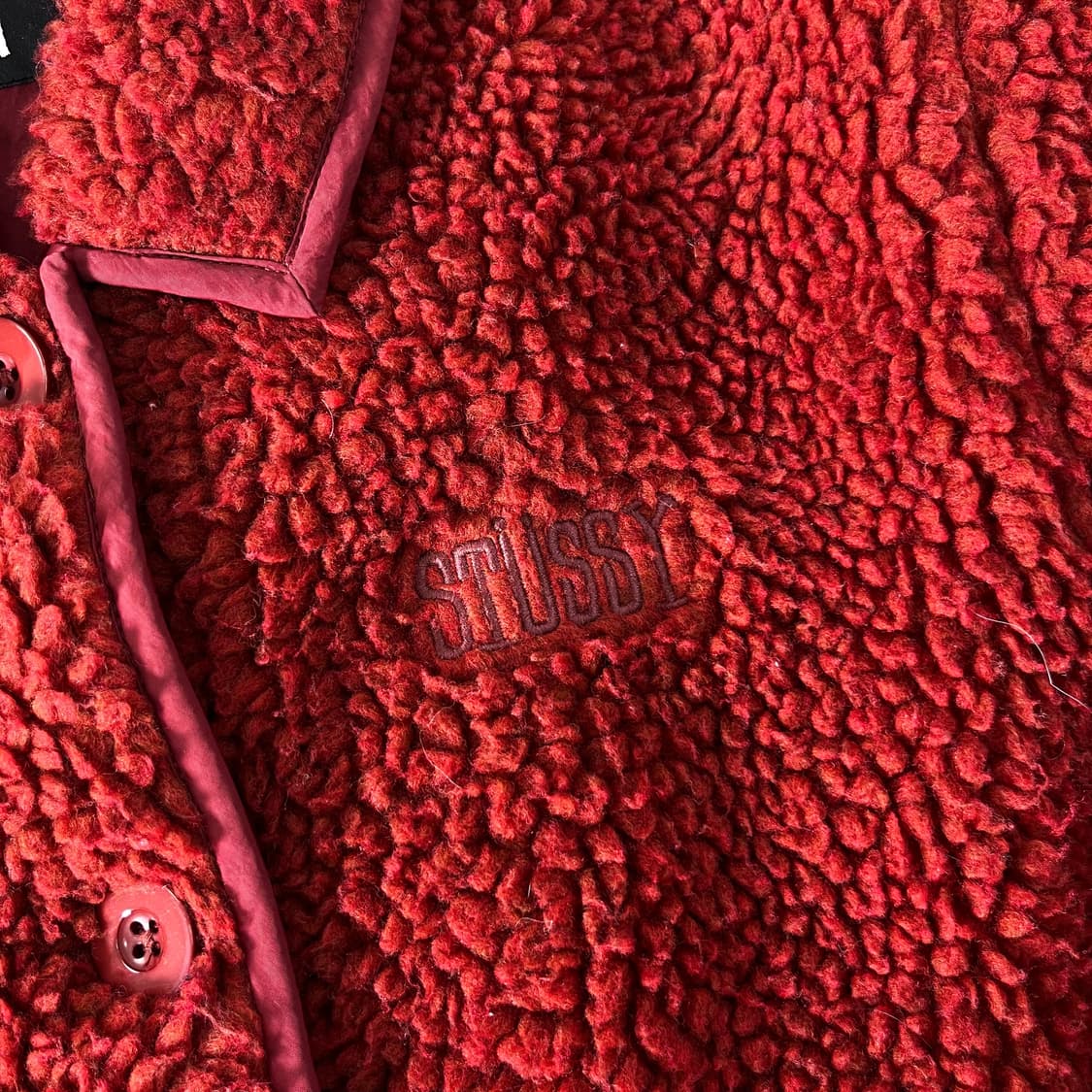 95 스투시 쉐르파 버튼 자수 카라넥 플리스 자켓  상품이미지2