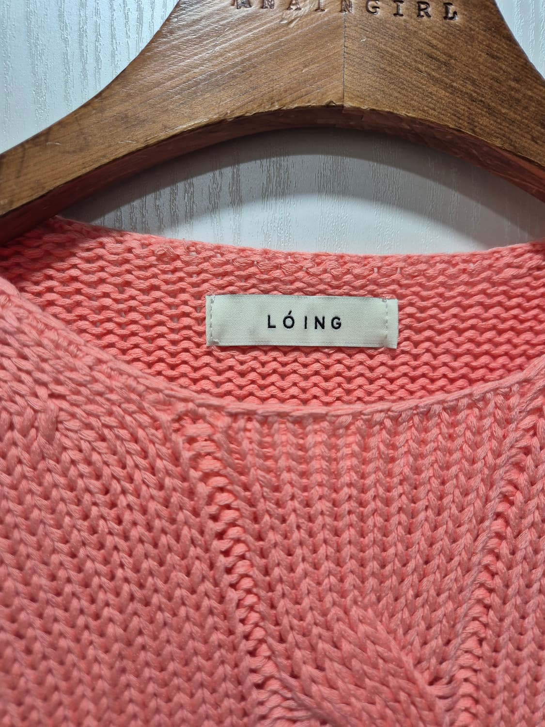 빈티지 꽈배기 봄 니트 코랄 핑크 상품이미지6