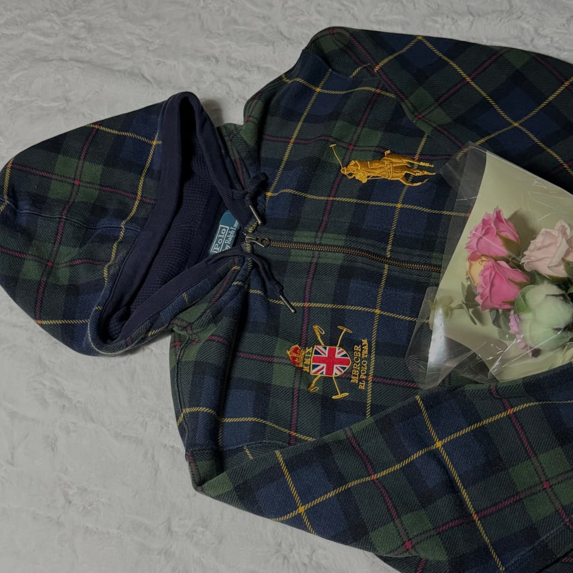 폴로 빅포니 브리튼 체크 후드집업 L 상품이미지2