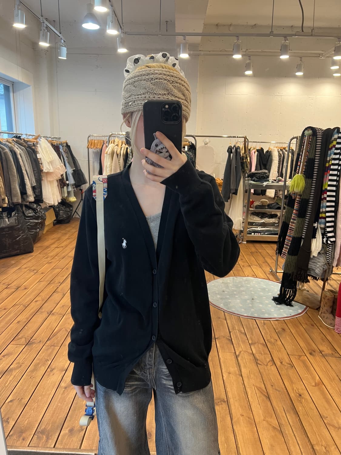 폴로 블랙 가디건 상품이미지1