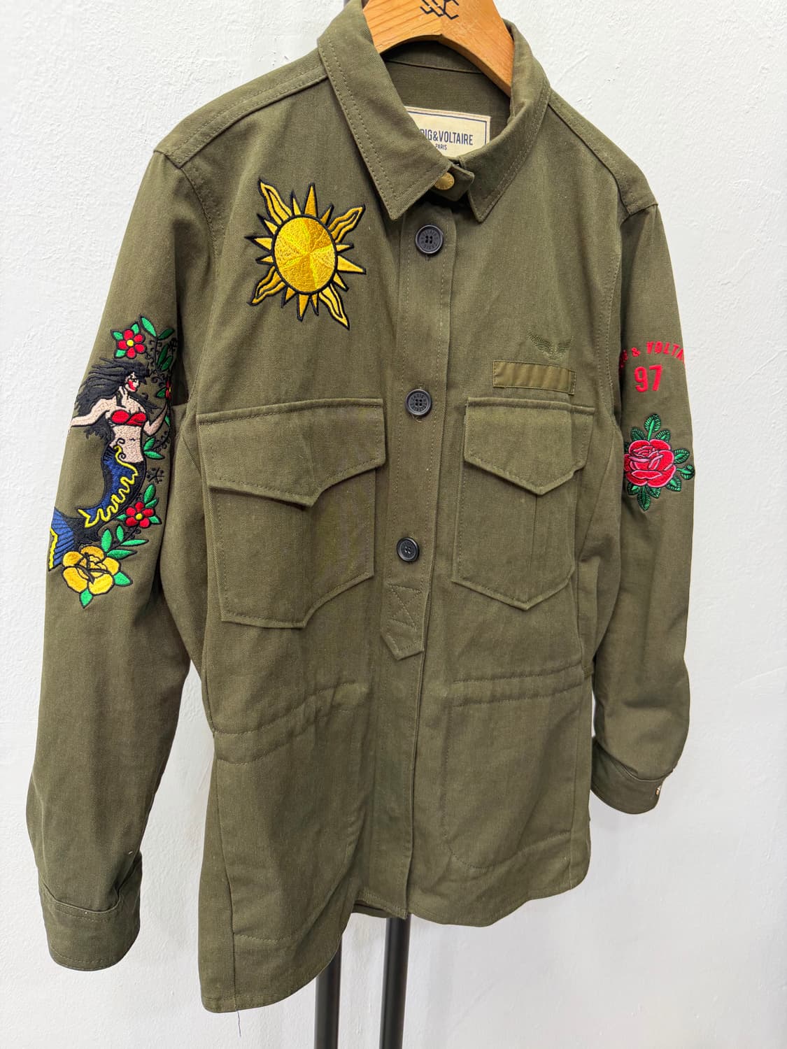 정품) 쟈딕앤볼테르 오버핏 야상 자켓 패치 장식 XS 상품이미지2