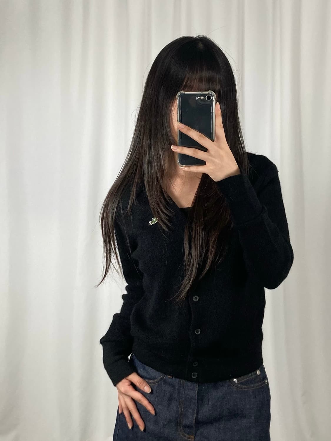 라코스테 블랙 울 가디건 상품이미지1