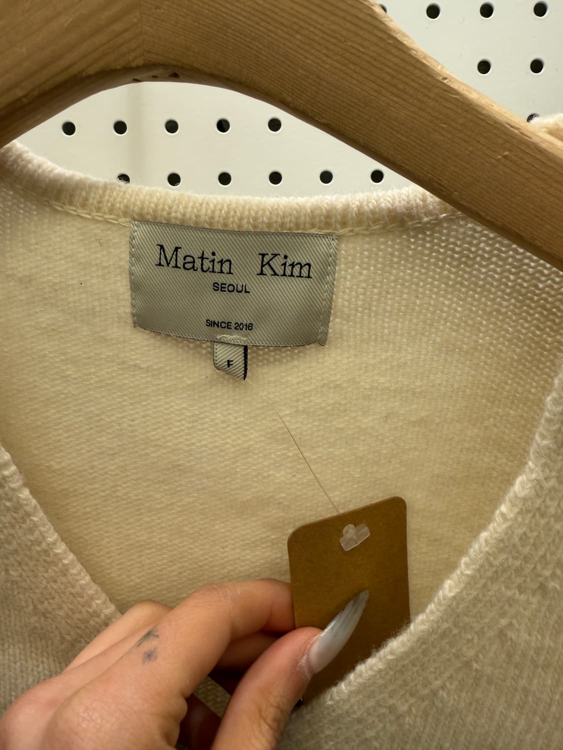 마뗑킴 크롭 니트 가디건 아이보리 U1040 상품이미지5