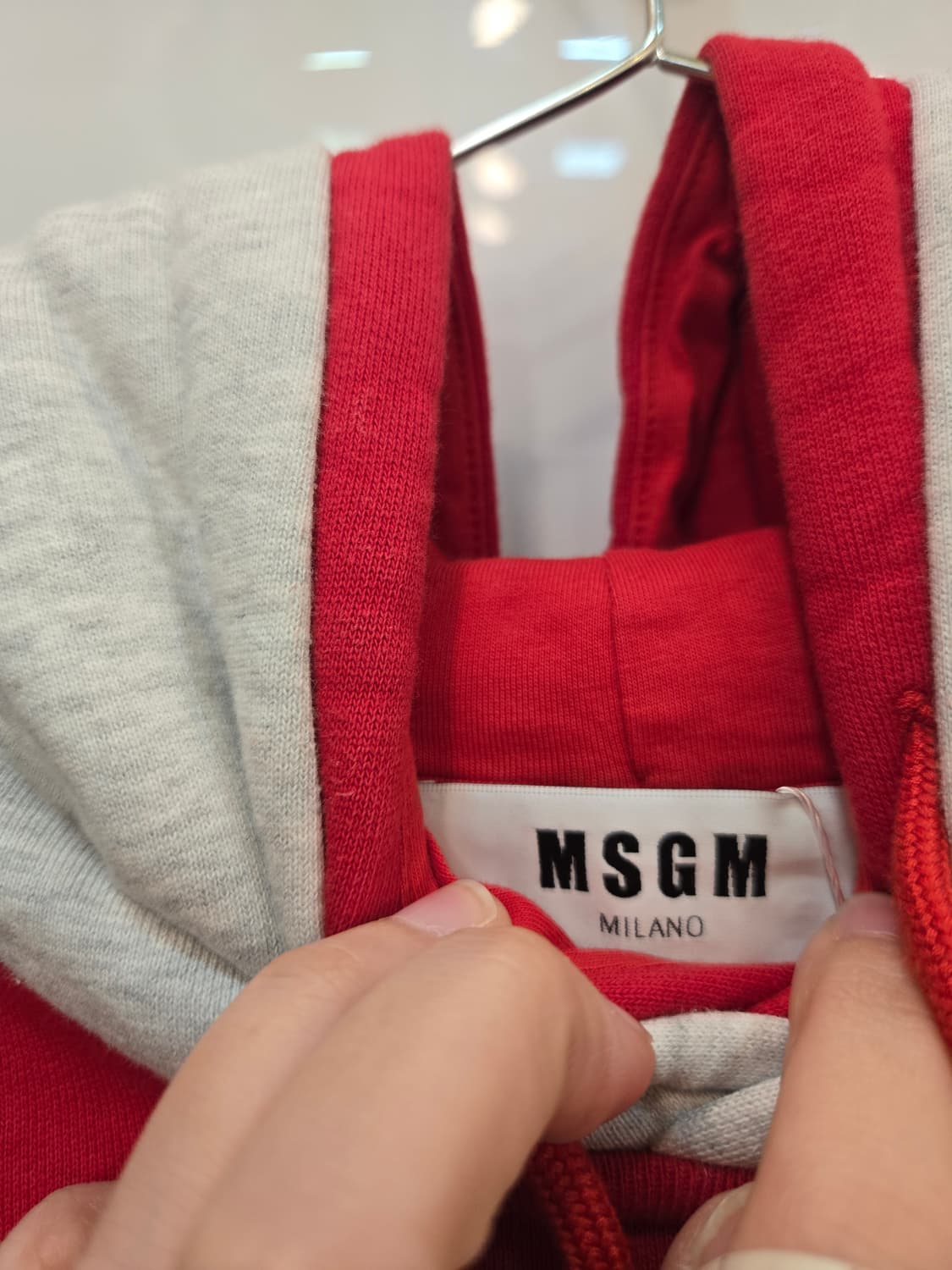 MSGM 로고 프린트 레드 후드티 상품이미지4