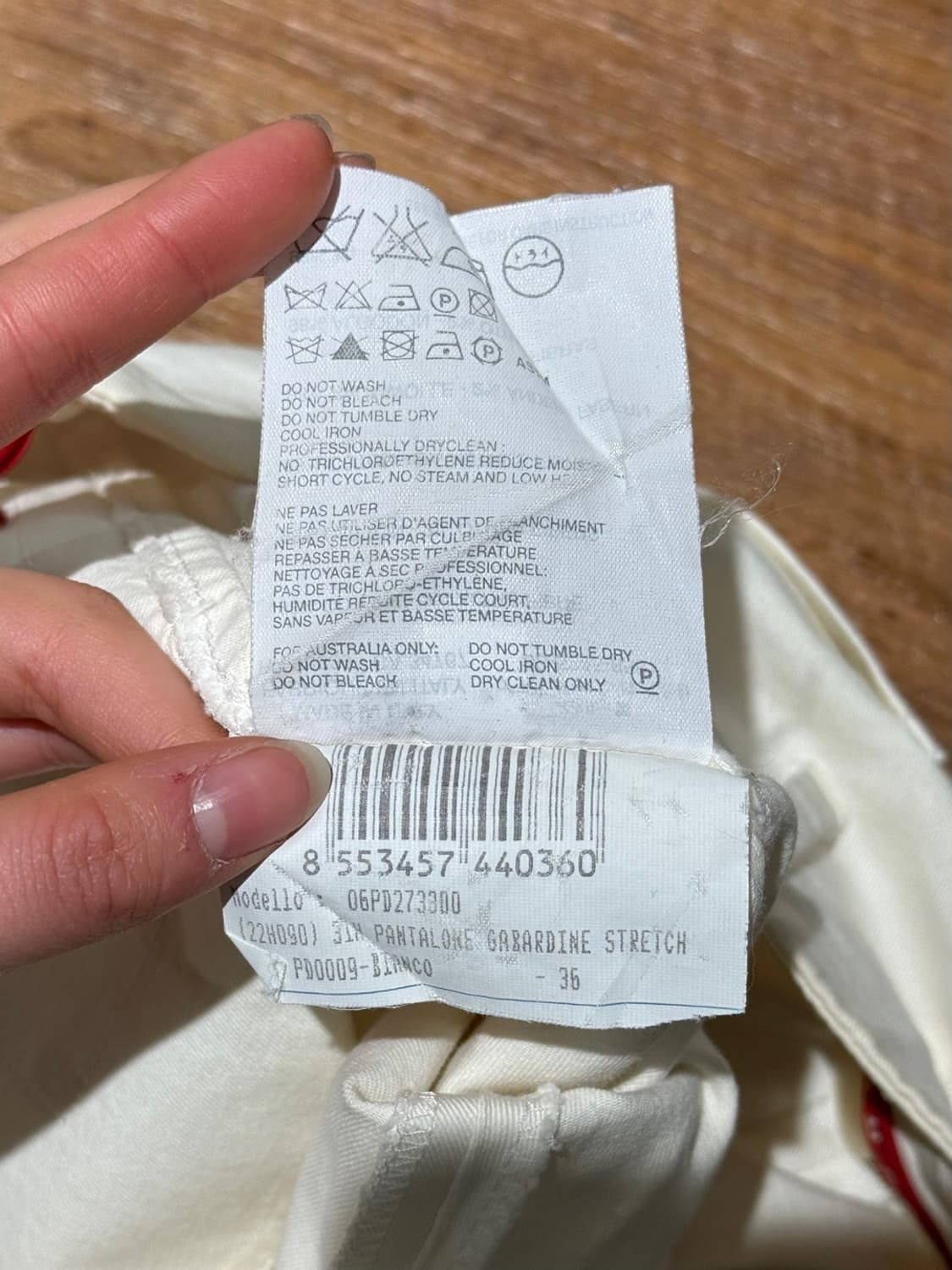 프라다 스포츠 화이트 패널 코튼 팬츠 상품이미지9