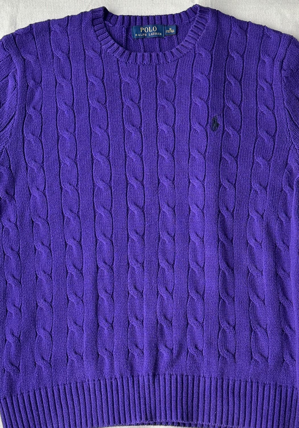 폴로 랄프로렌 케이블 니트 퍼플 M 상품이미지5