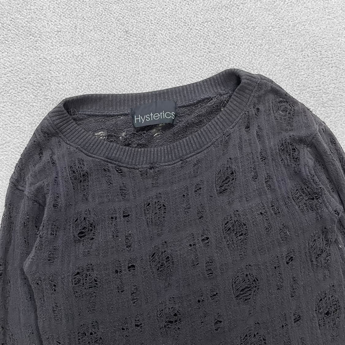히스테릭글래머 데미지 그런지 니트 다크그레이 상품이미지2
