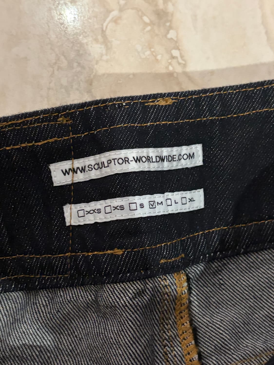 새상품)스컬프터 유니온잭 데님 팬츠 인디고 M 상품이미지3