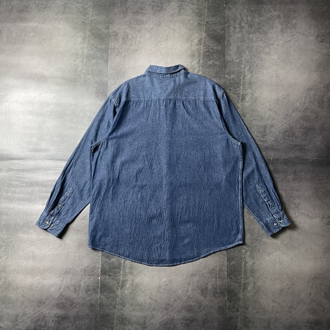 PORT&COMPANY 빈티지 중청 데님 코튼 셔츠 A00565 상품이미지6