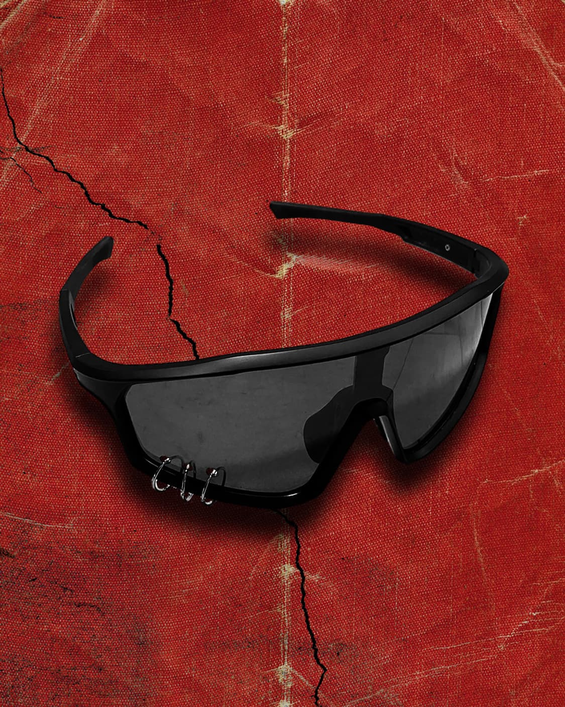 Japanese 90s 빈티지 레트로 아일렛 쉴드 블랙 선글라스 상품이미지1