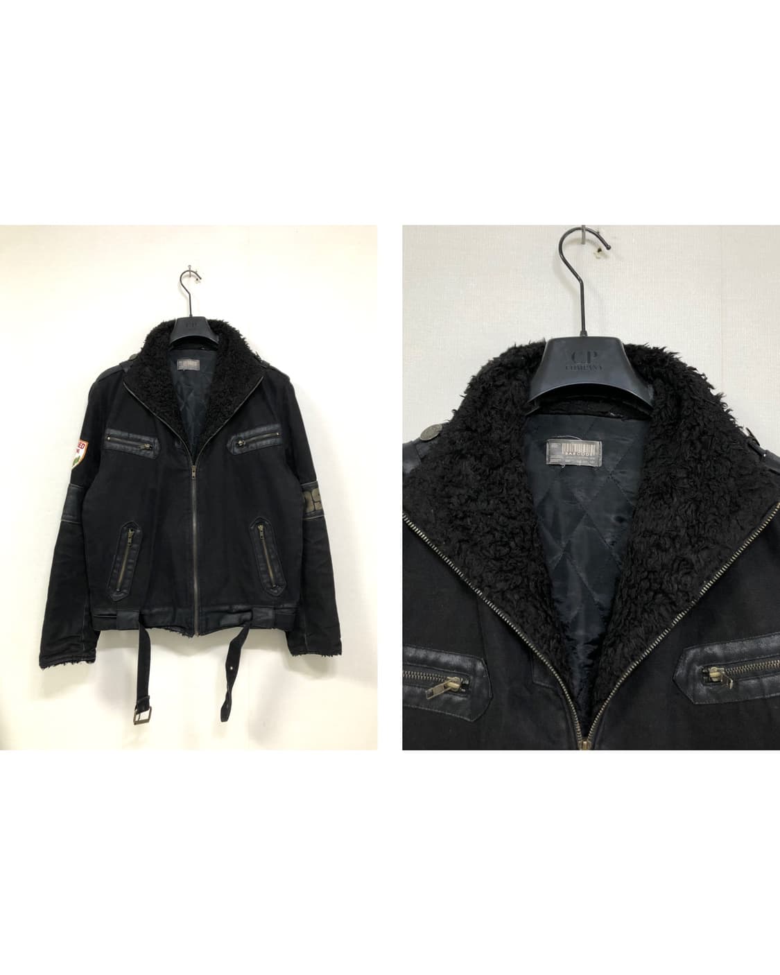 디스퀘어드2 빈티지 남성 양털카라 코튼 레이싱 바이커 자켓 _ 블랙 상품이미지5