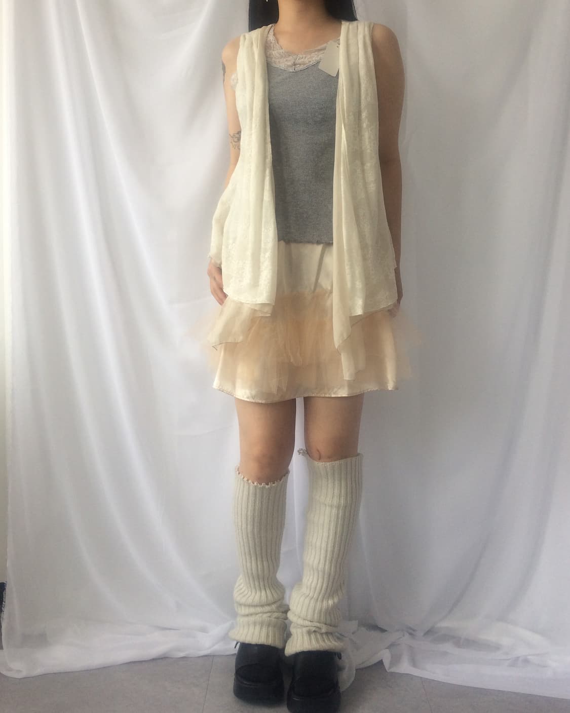 Ornament pattern reversible open vest 상품이미지8