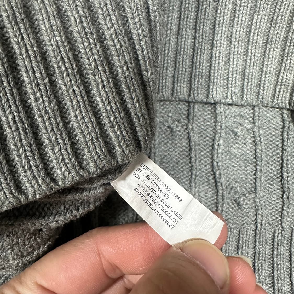 ✨ (바배) 폴로 랄프로렌 그레이 꽈배기 니트 (10-12) 상품이미지5