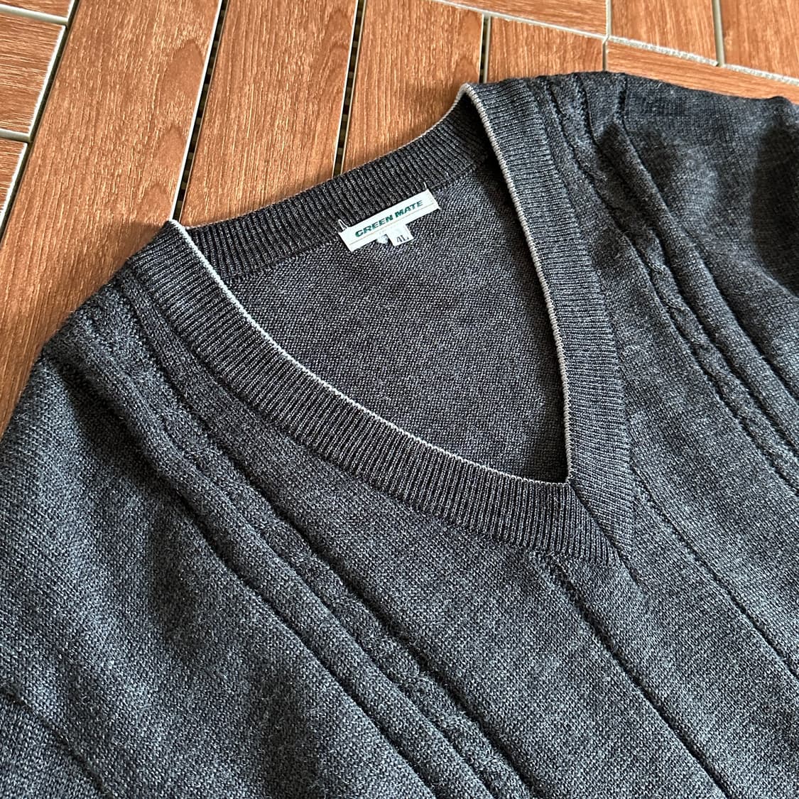 Green Mate v-neck wool knit sweater 상품이미지4