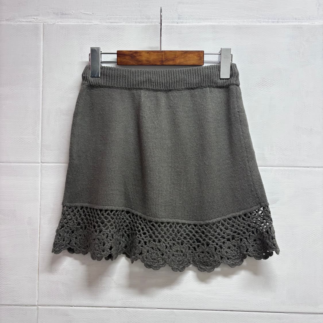 LIVE IN COMFORT 그레이 니트 페어리 미니 스커트 JPN  상품이미지3