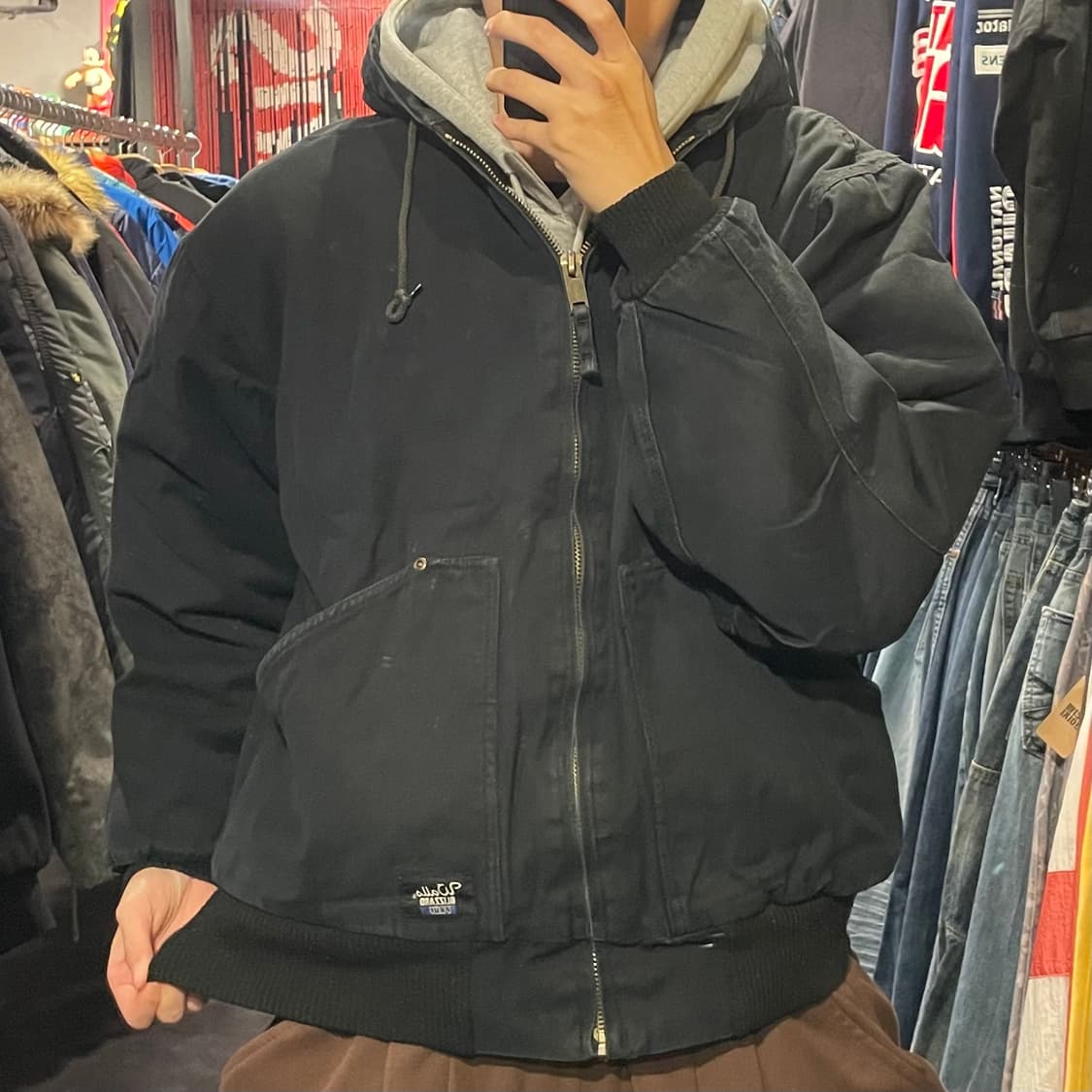 [IM] VTG 빈티지 블랙 후드워크자켓  상품이미지3