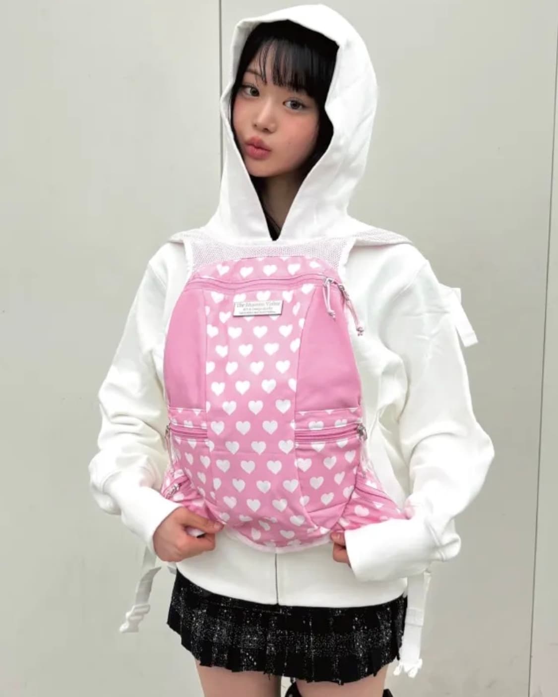 더뮤지엄비지터 메쉬 하트 백팩 핑크 새상품 상품이미지1