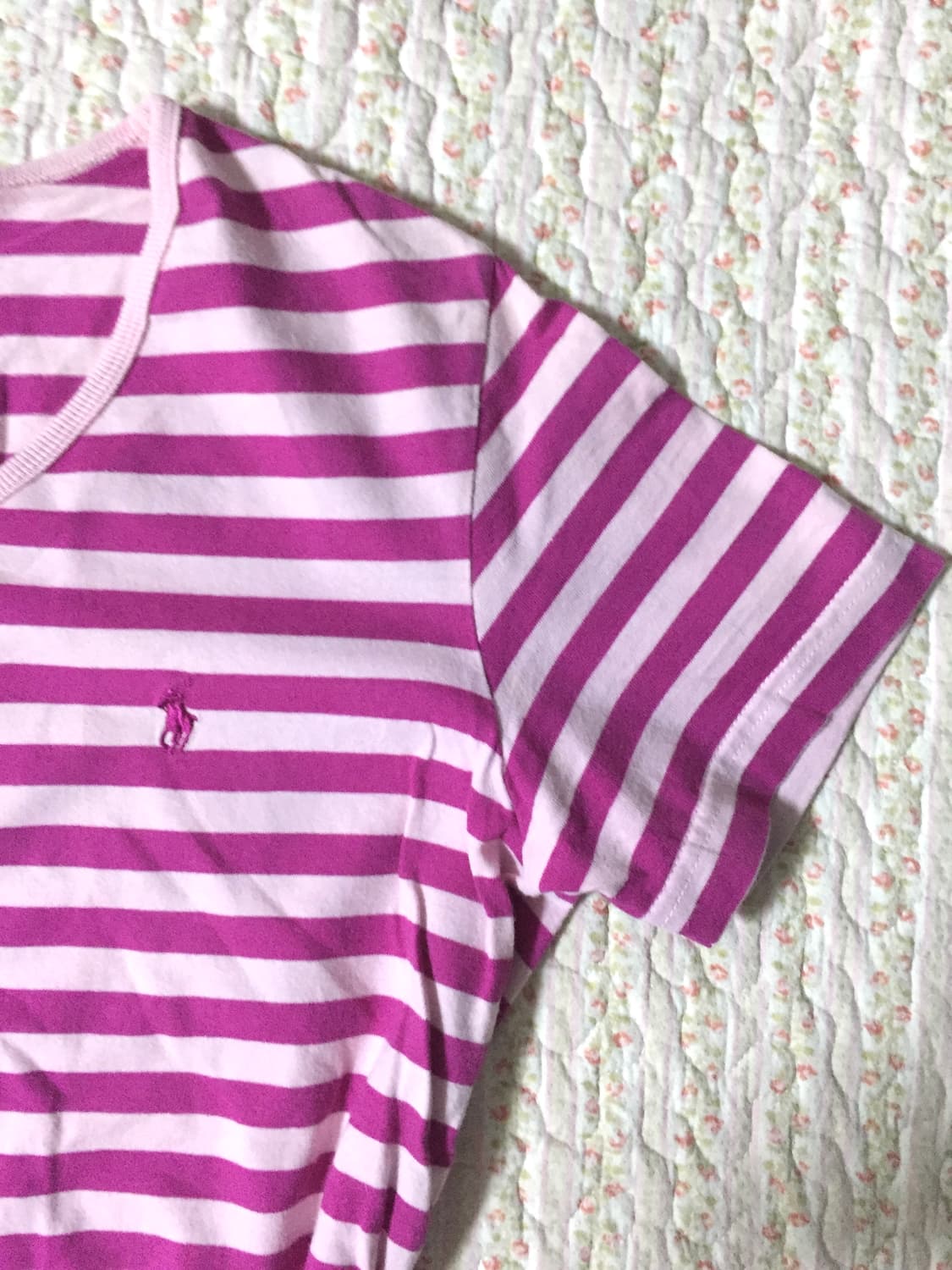 Polo pink stripe short sleeve 상품이미지2