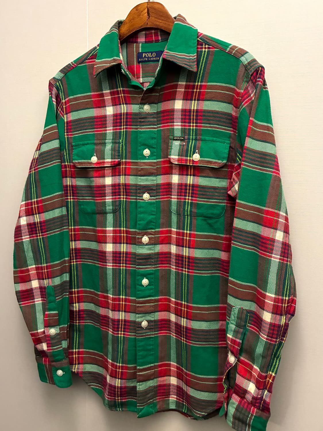 (S/100)POLO 폴로랄프로렌 코튼 투포켓 플란넬 체크셔츠 상품이미지2
