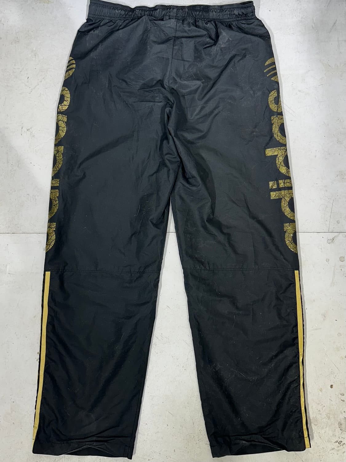 아디다스 블랙 골드 삼선 와이드 빅 로고 트랙 팬츠 추리닝 바지 L 상품이미지5