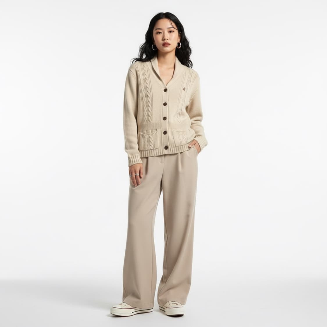 Bean Pole 빈폴 아이보리 꽈배기 가디건 (클래식) 상품이미지1