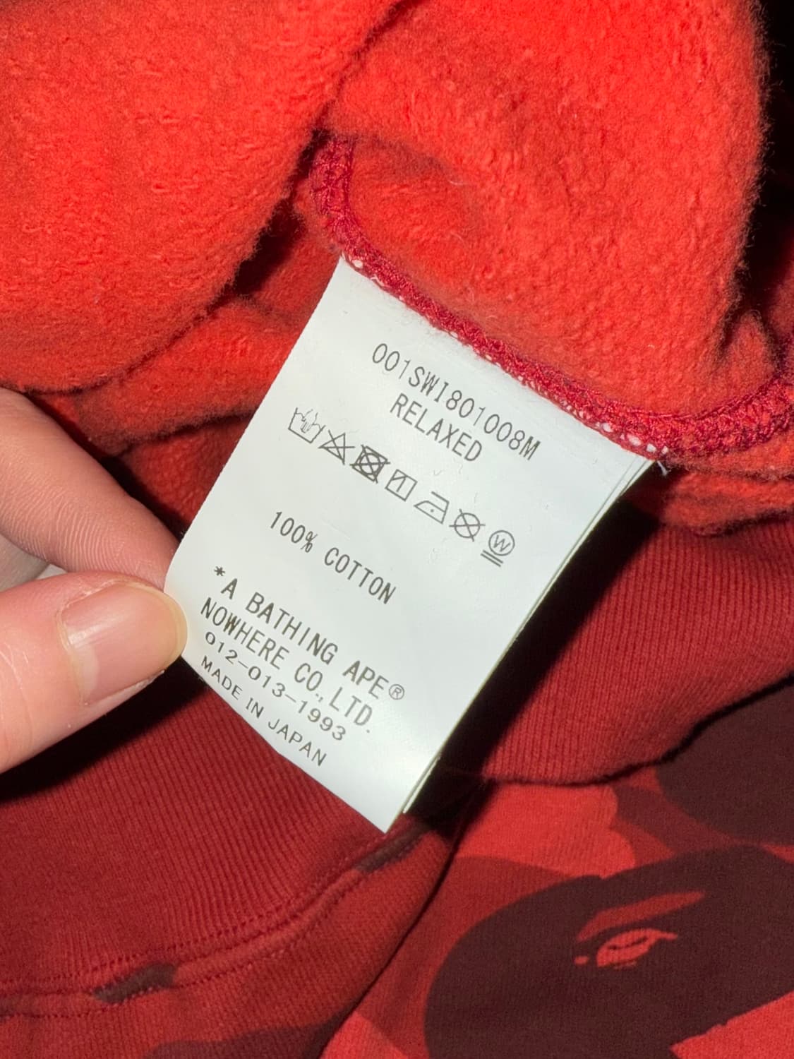 베이프 홍계 큐빅 스웻셔츠 L 상품이미지4