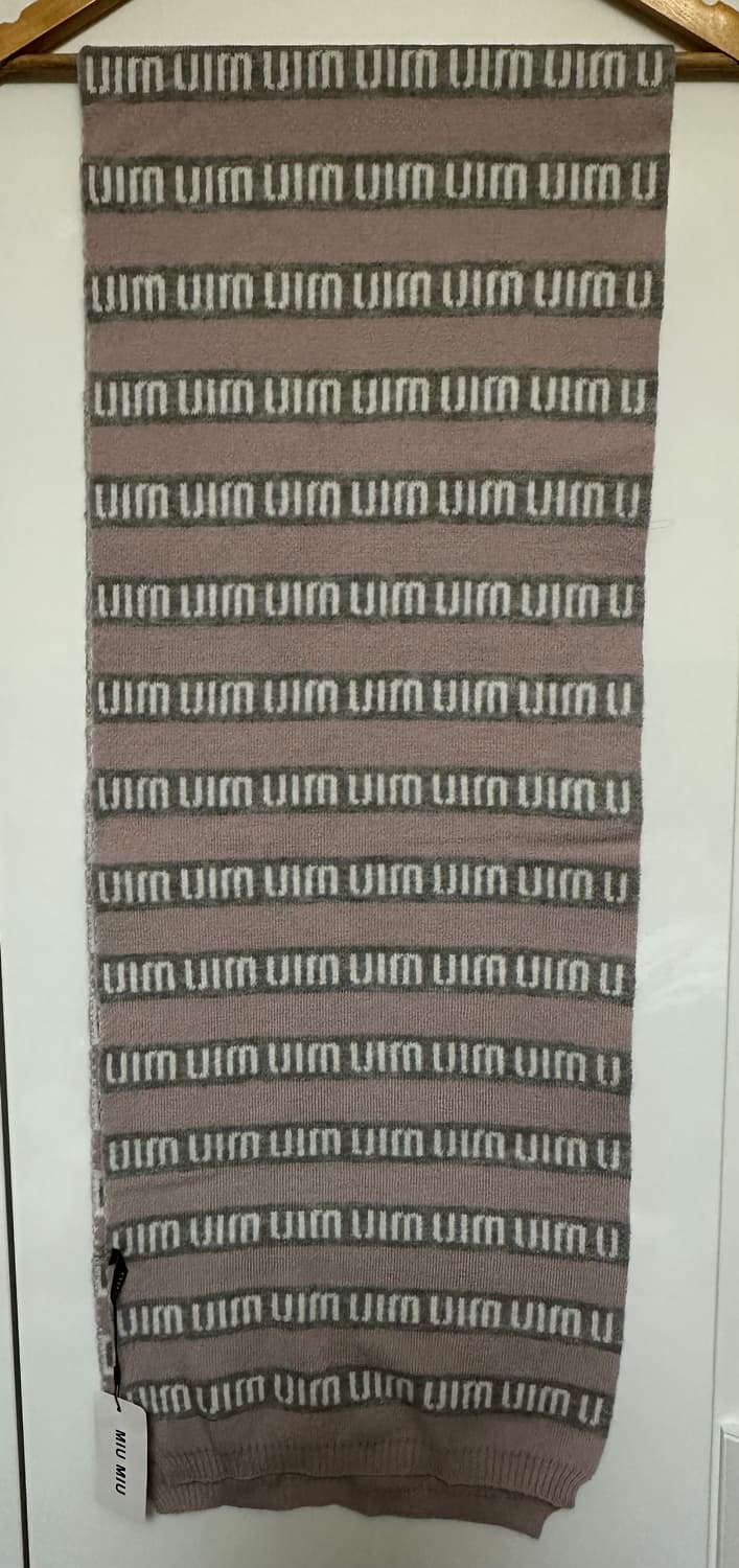 미우미우 로고 스트라이프울 머플러 상품이미지2