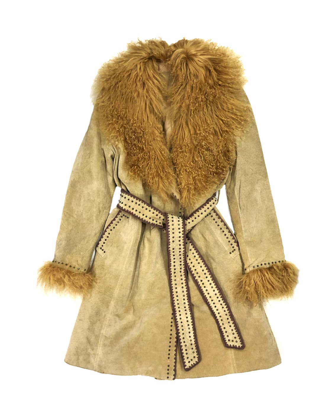 Vintage 롱 헤어 퍼 가죽 자켓 상품이미지1