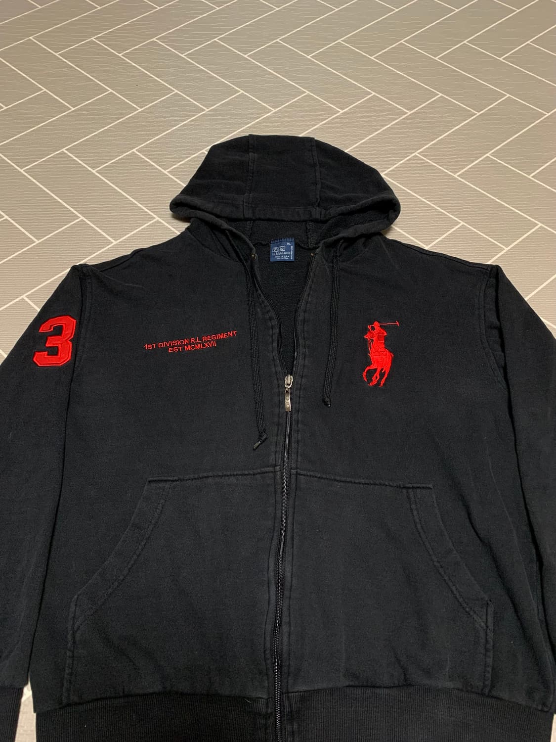 폴로 빅포니 후드집업 블랙 상품이미지1