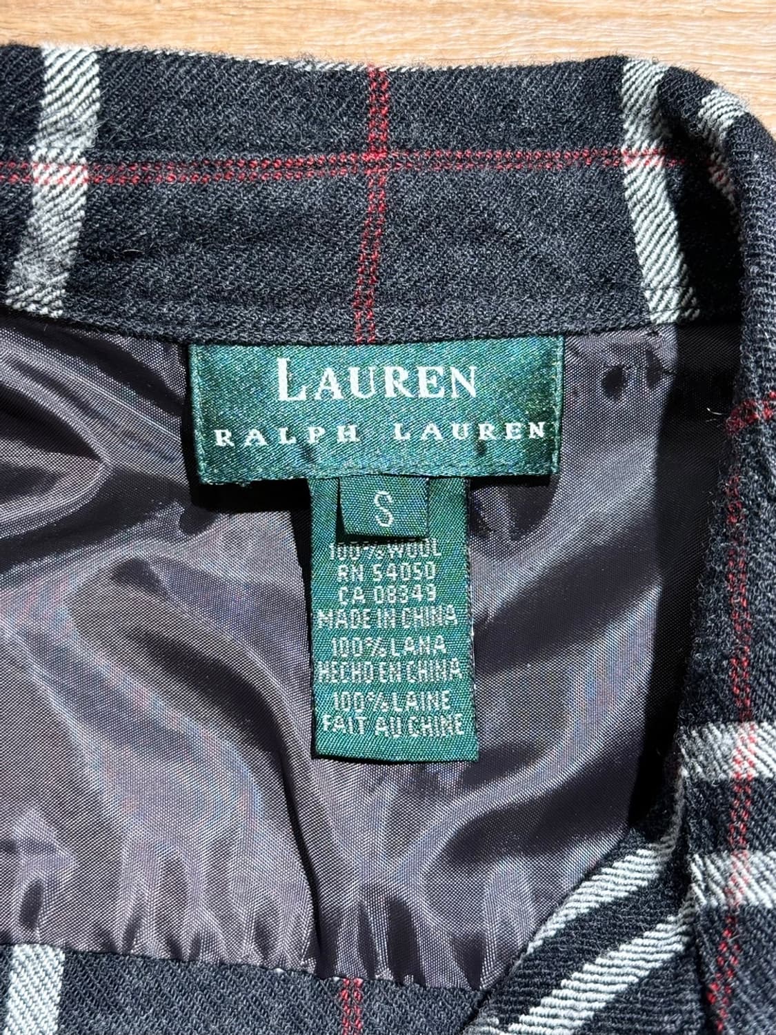 로렌 랄프로렌 차콜 체크 울 집업 셔츠 자켓 상품이미지7