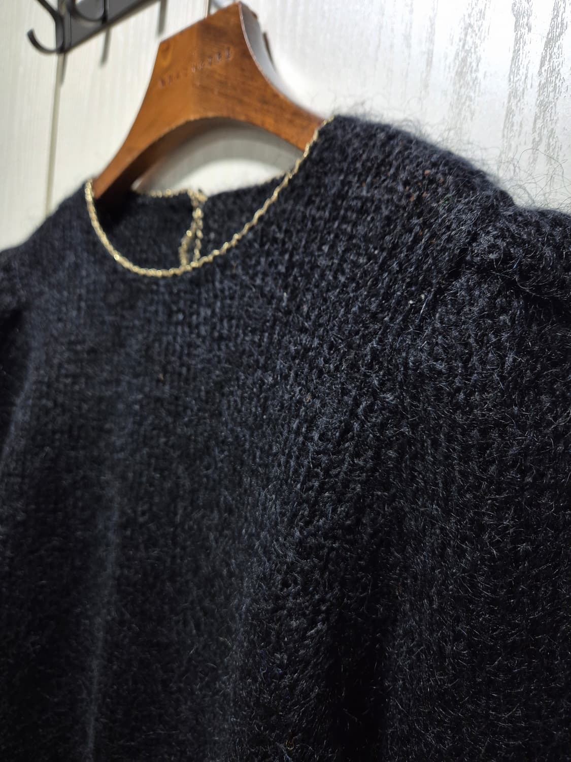 빈티지 모헤어 블랙 퍼프니트 상품이미지5