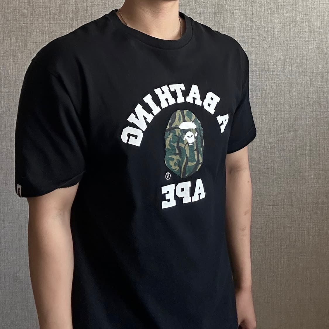 Bape 베이프 카모컬리지 헤드사루 반팔 티셔츠 XL 상품이미지1
