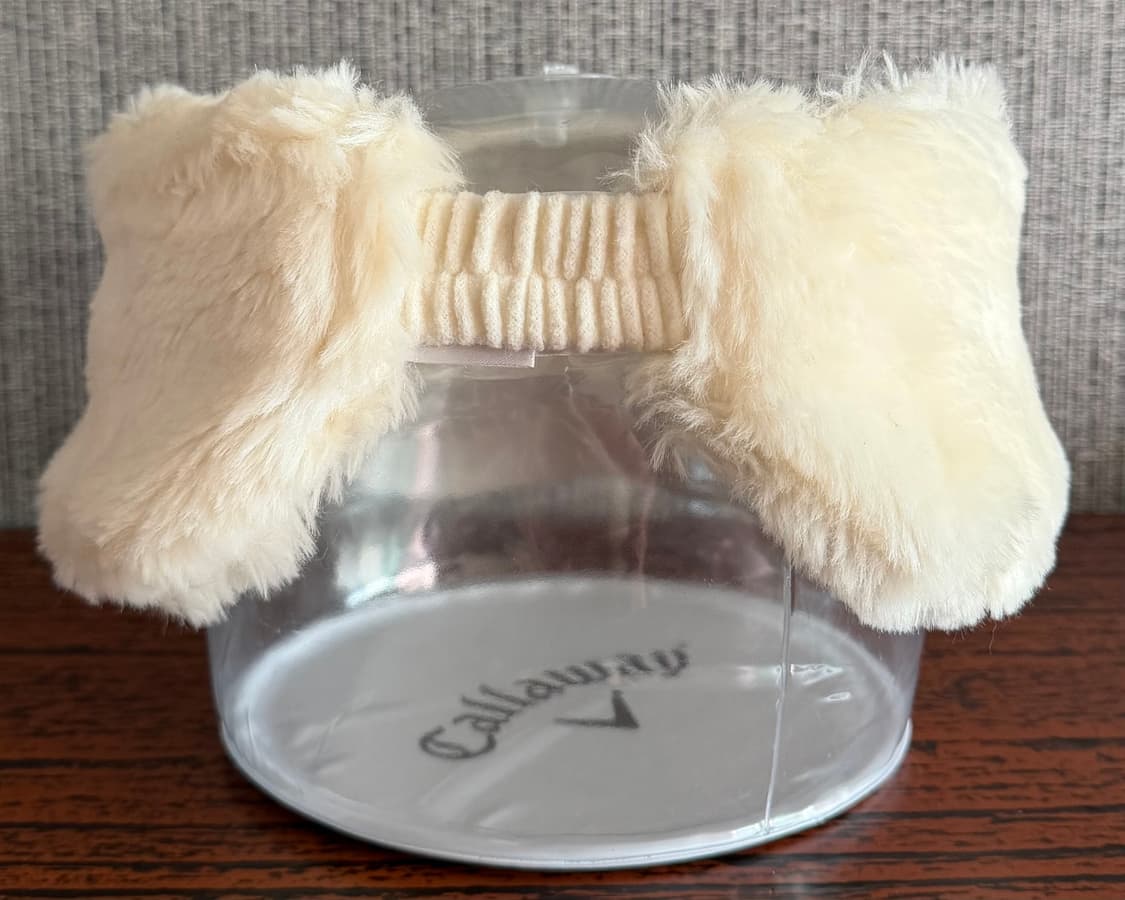 겨울 눈꽃 자수 귀달이 골프 모자 아이보리 털 귀덮개 방한 니트 캡 캠핑 상품이미지4