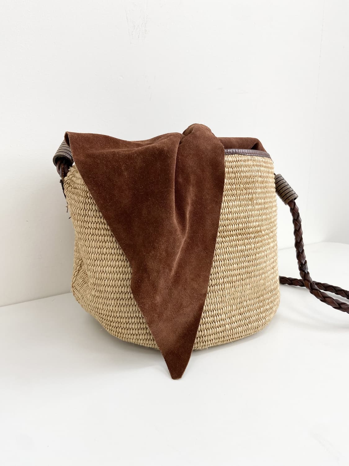 Straw Basket & Leather 숄더백 상품이미지4