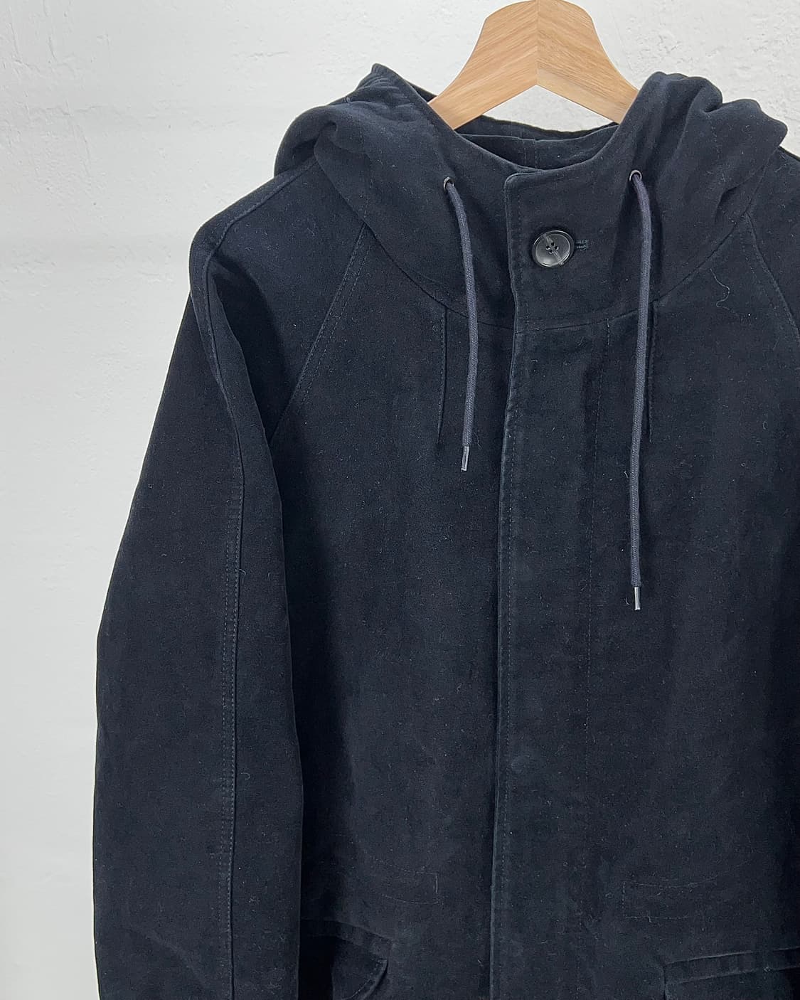 아페쎄 블랙 모드 투 포켓 후드 롱 코트 자켓 상품이미지2