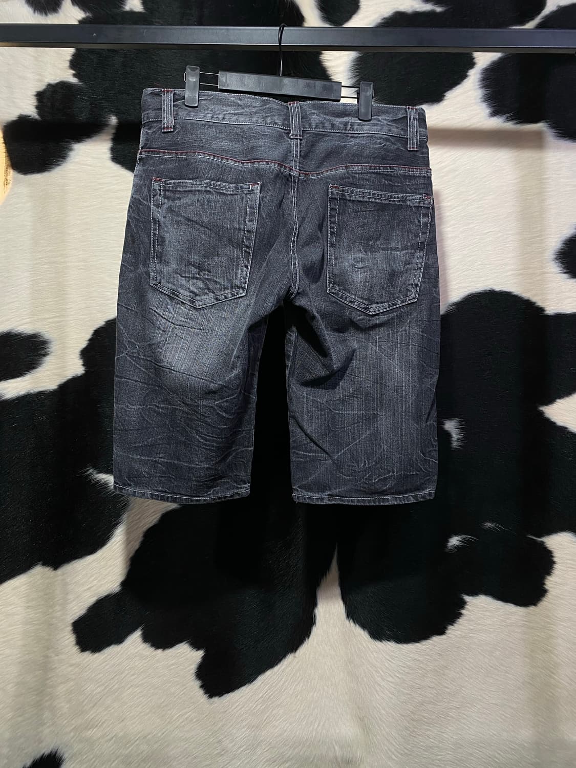 Japanese vtg 펑크 프린팅 워싱 버뮤다 데님팬츠 상품이미지6