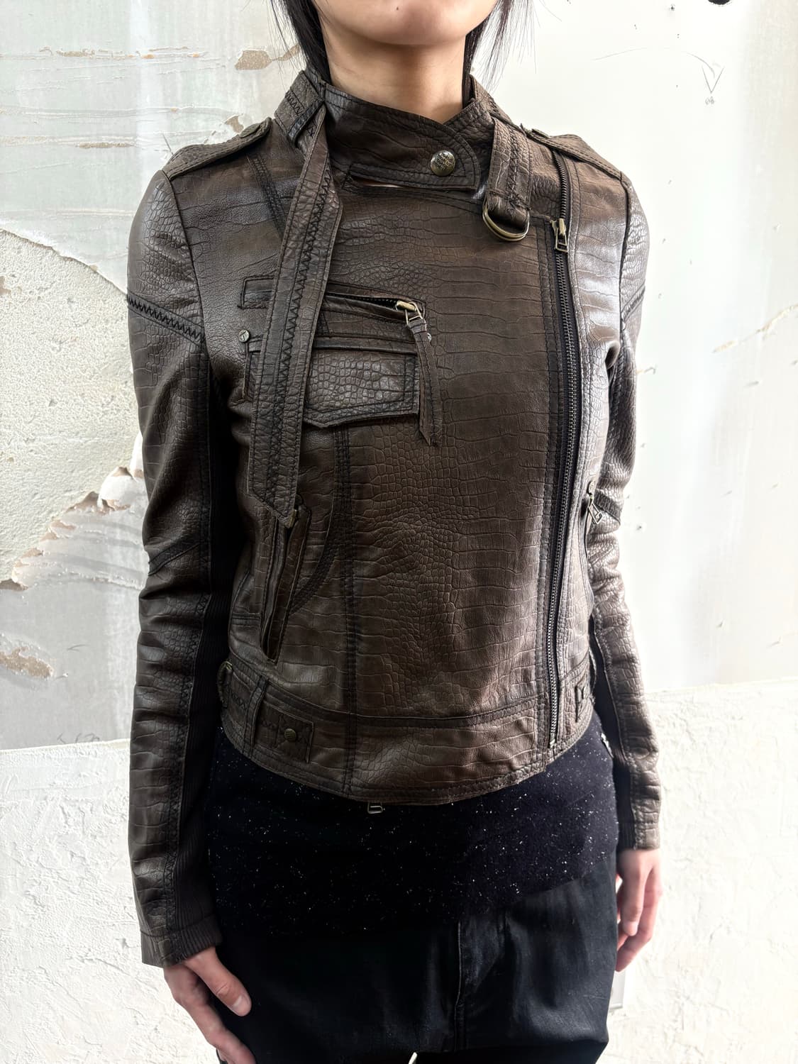 sheepskin brown rider jacket 상품이미지4