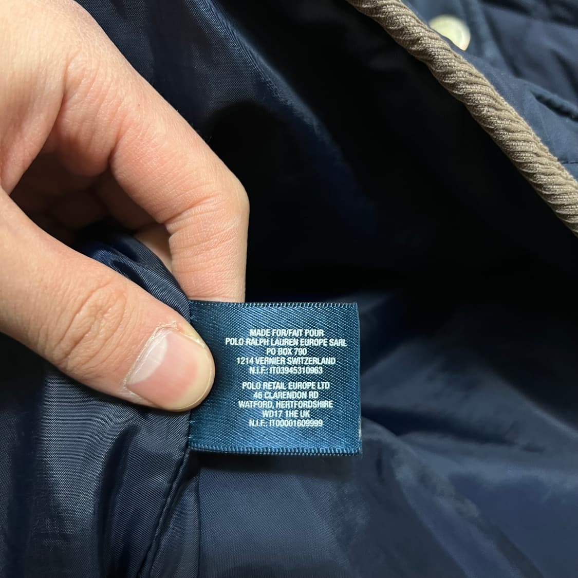 폴로 랄프로렌 스몰포니 코듀로이 카라 퀼팅자켓 [네이비] L/100 상품이미지6